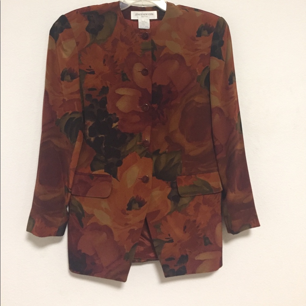 Jones New York floral silk jacket